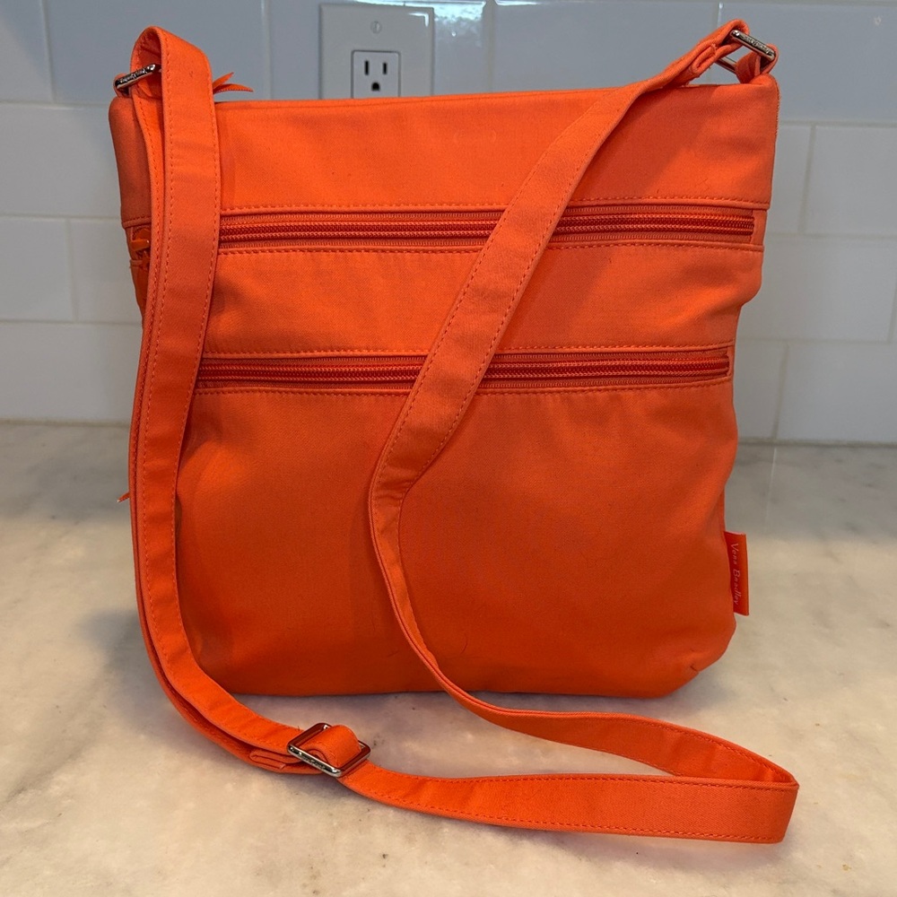 Vera Bradley Purse Triple Zip Hipster Crossbody Travel Bag Orange Bell Pepper